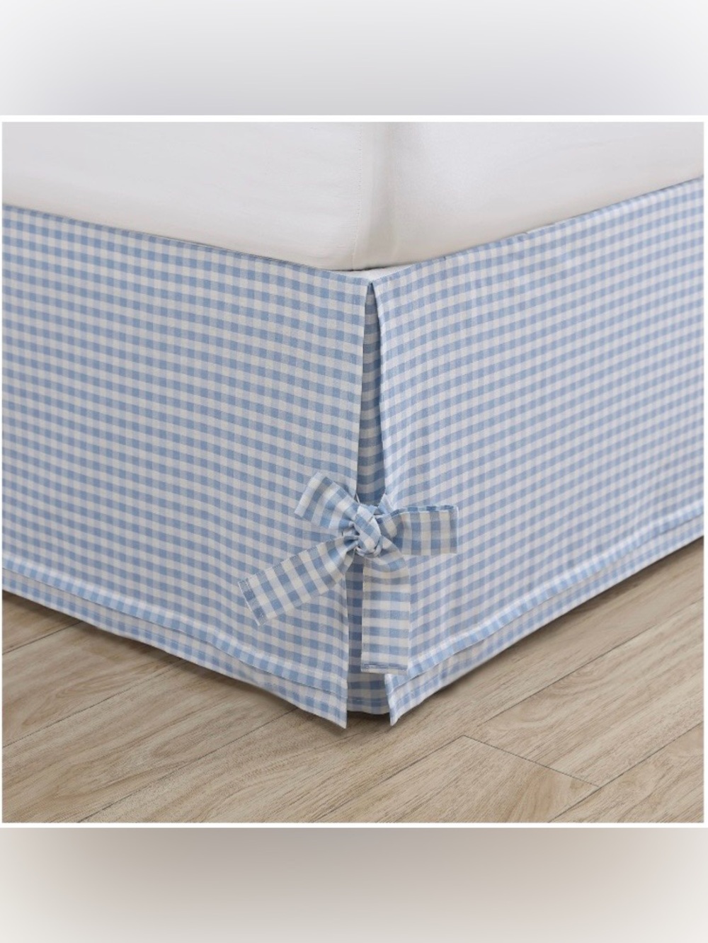 KING SIZE Laura Ashley Hedy BedSkirt 100% Cotton 14.5” Drop - BLUE Gingham